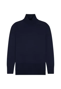 Montagut Les Incontournables-Pull col roulé à fentes laine mérinos - Amy 05-Bleu marine