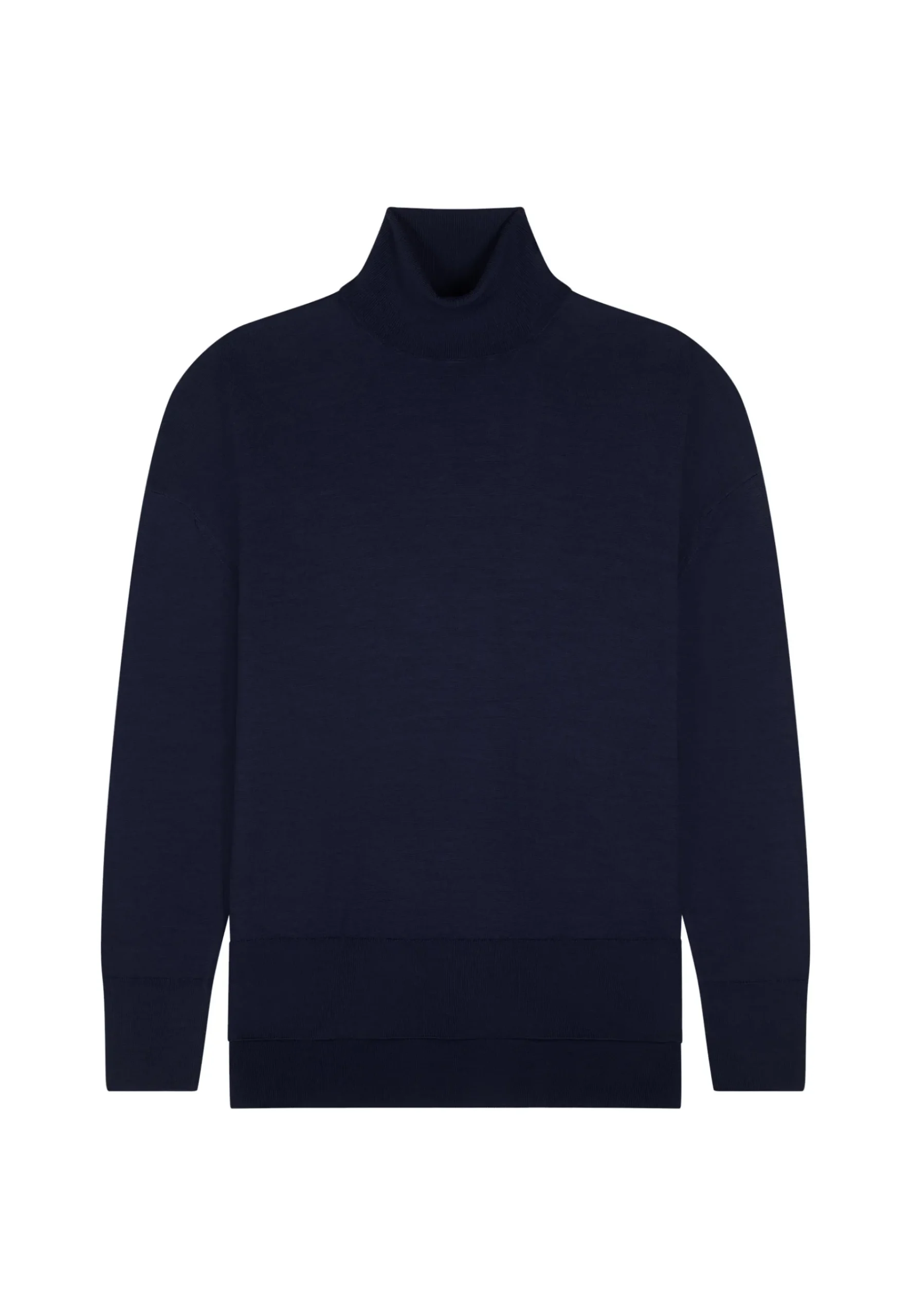 Montagut Les Incontournables-Pull col roulé à fentes laine mérinos - Amy 05-Bleu marine