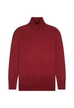 Montagut Les Incontournables-Pull col roulé à fentes laine mérinos - Amy 51-Bordeaux