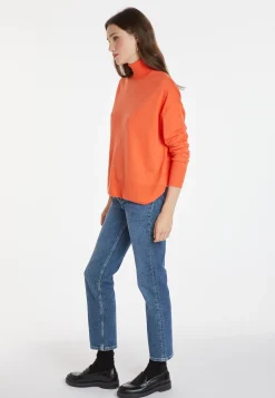 Montagut Les Incontournables-Pull col roulé à fentes laine mérinos - Amy 15-Orange