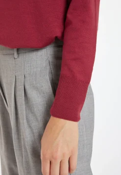 Montagut Les Incontournables-Pull col roulé à fentes laine mérinos - Amy 51-Bordeaux