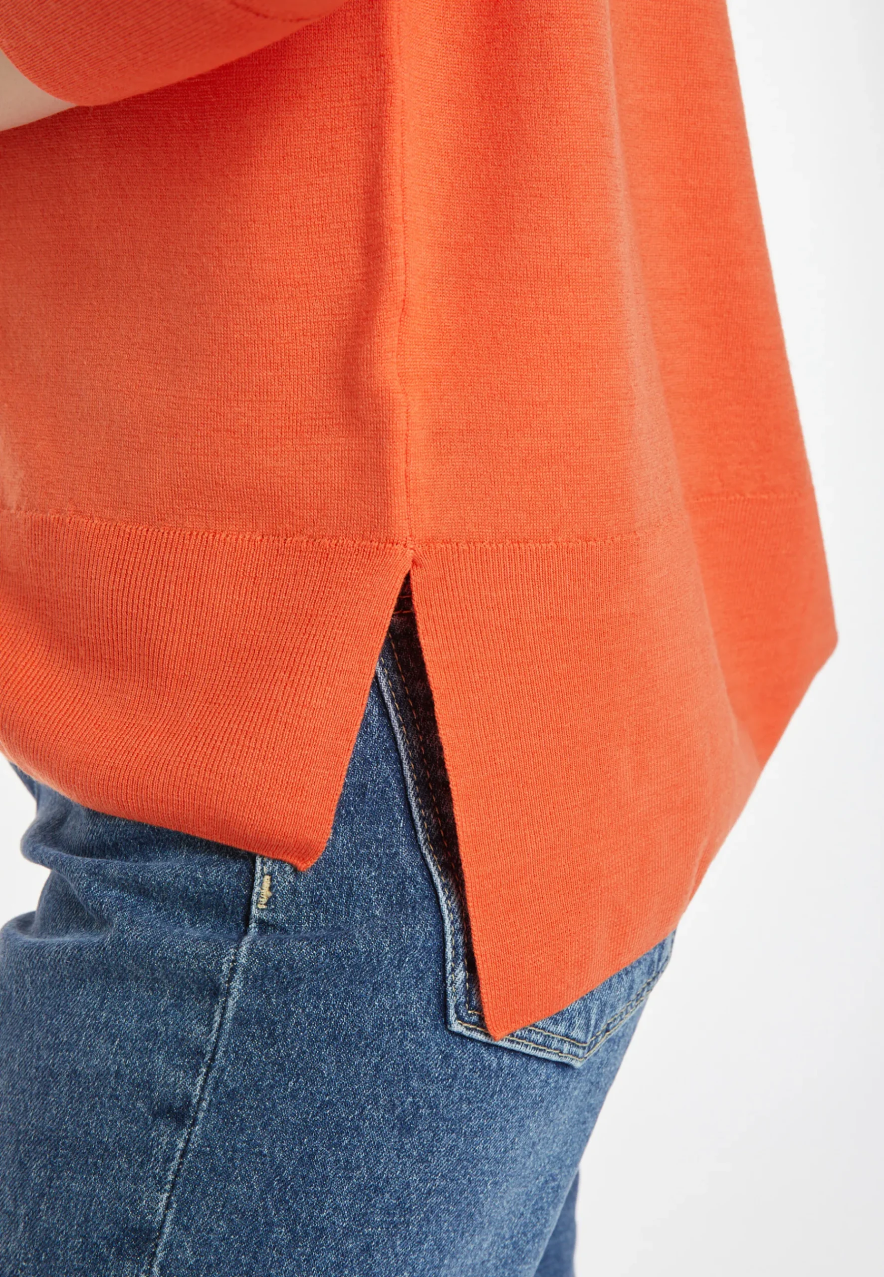 Montagut Les Incontournables-Pull col roulé à fentes laine mérinos - Amy 15-Orange