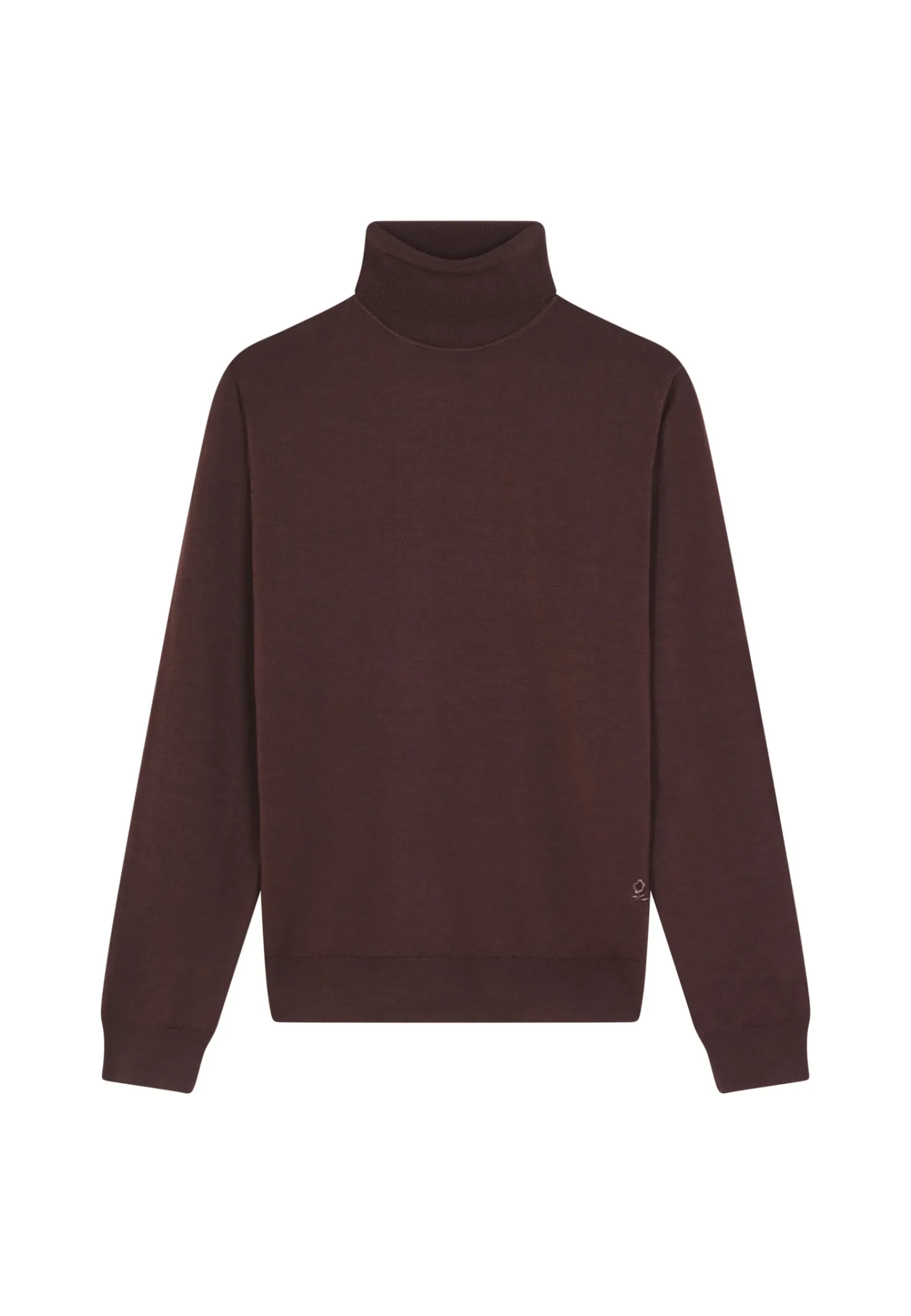 Montagut Pulls-Pull col roulé avec logo en laine mérinos - Enzo 47Marron foncé