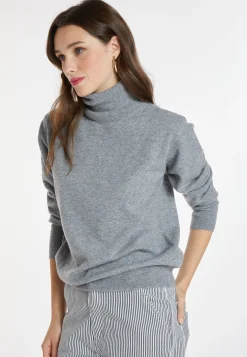 Montagut Les Incontournables-Pull col roulé cachemire - Anabelle 09-Gris moyen