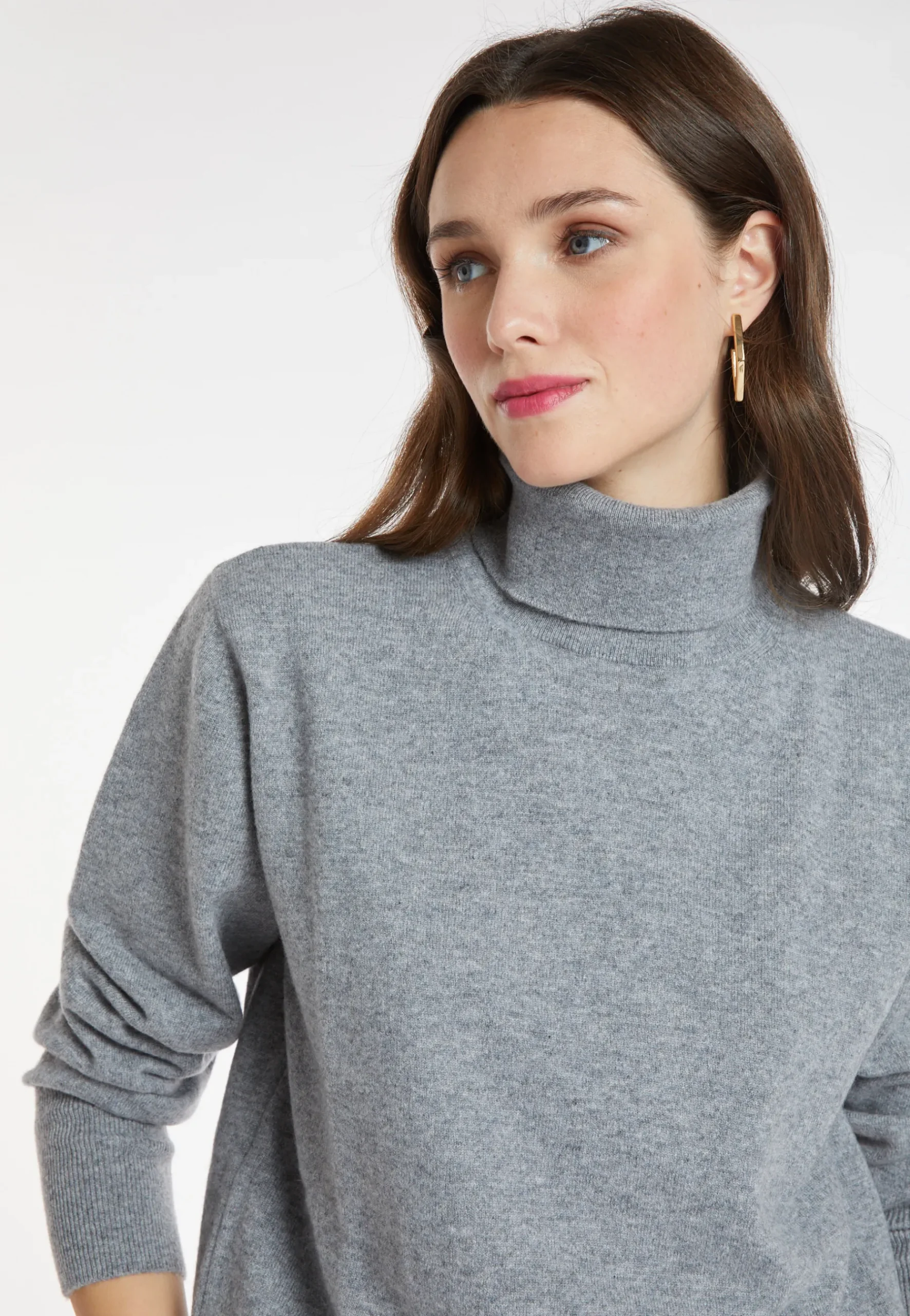 Montagut Les Incontournables-Pull col roulé cachemire - Anabelle 09-Gris moyen