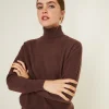 Montagut Les Incontournables-Pull col roulé en cachemire - Anabelle 47Marron foncé