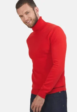 Montagut Pulls-Pull col roulé en cachemire - Bruno 52-Rouge
