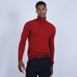 Montagut Pulls-Pull col roulé en cachemire - Bruno 20-Rouge foncé