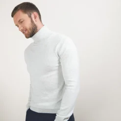 Montagut Pulls-Pull col roulé en cachemire - Bruno 11-Gris clair