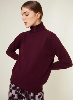 Montagut Les Incontournables-Pull col roulé en cachemire - Anabelle 18-Violet foncé