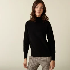 Montagut Les Incontournables-Pull col roulé en cachemire - Anabelle 01-Noir