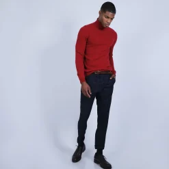 Montagut Pulls-Pull col roulé en cachemire - Bruno 20-Rouge foncé