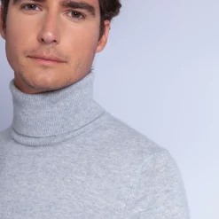Montagut Pulls-Pull col roulé en cachemire - Bruno 11-Gris clair