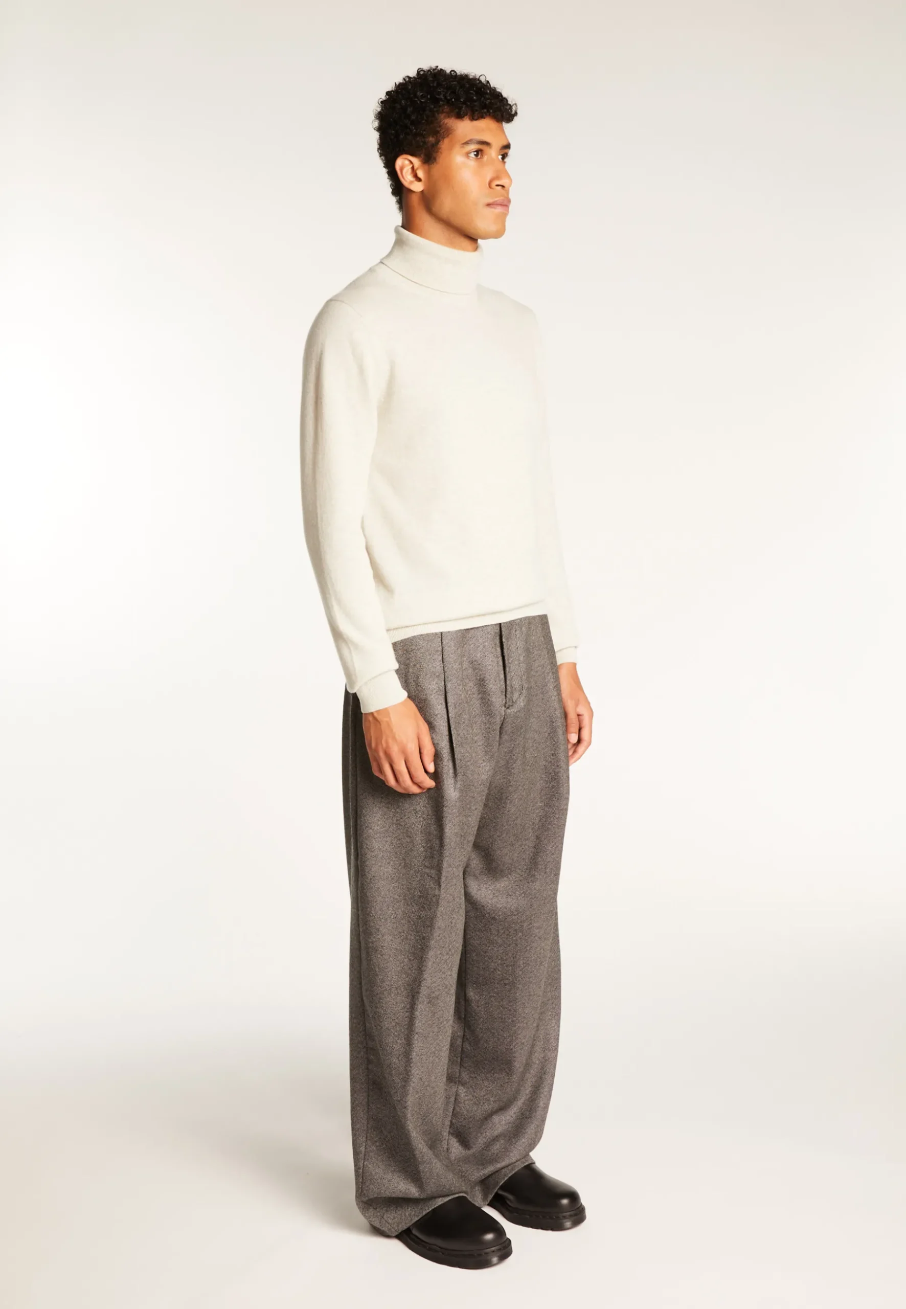 Montagut Pulls-Pull col roulé en cachemire - Eduardo 11-Gris clair