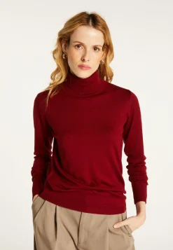 Montagut Les Incontournables-Pull col roulé en laine mérinos - Beha 51-Bordeaux