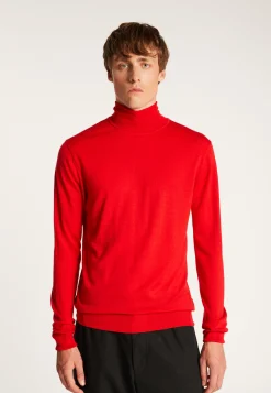 Montagut Pulls-Pull col roulé en laine mérinos - Enzo 52-Rouge