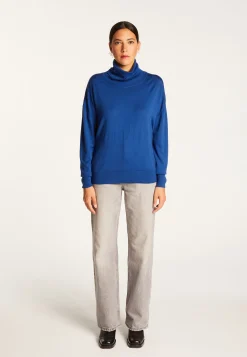 Montagut Les Incontournables-Pull col roulé en laine mérinos - Alisa 48-Bleu roi