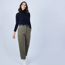 Montagut Les Incontournables-Pull col roulé en laine mérinos - Beha 05-Bleu marine