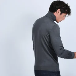 Montagut Pulls-Pull col roulé en laine mérinos - Enzo 10-Gris foncé