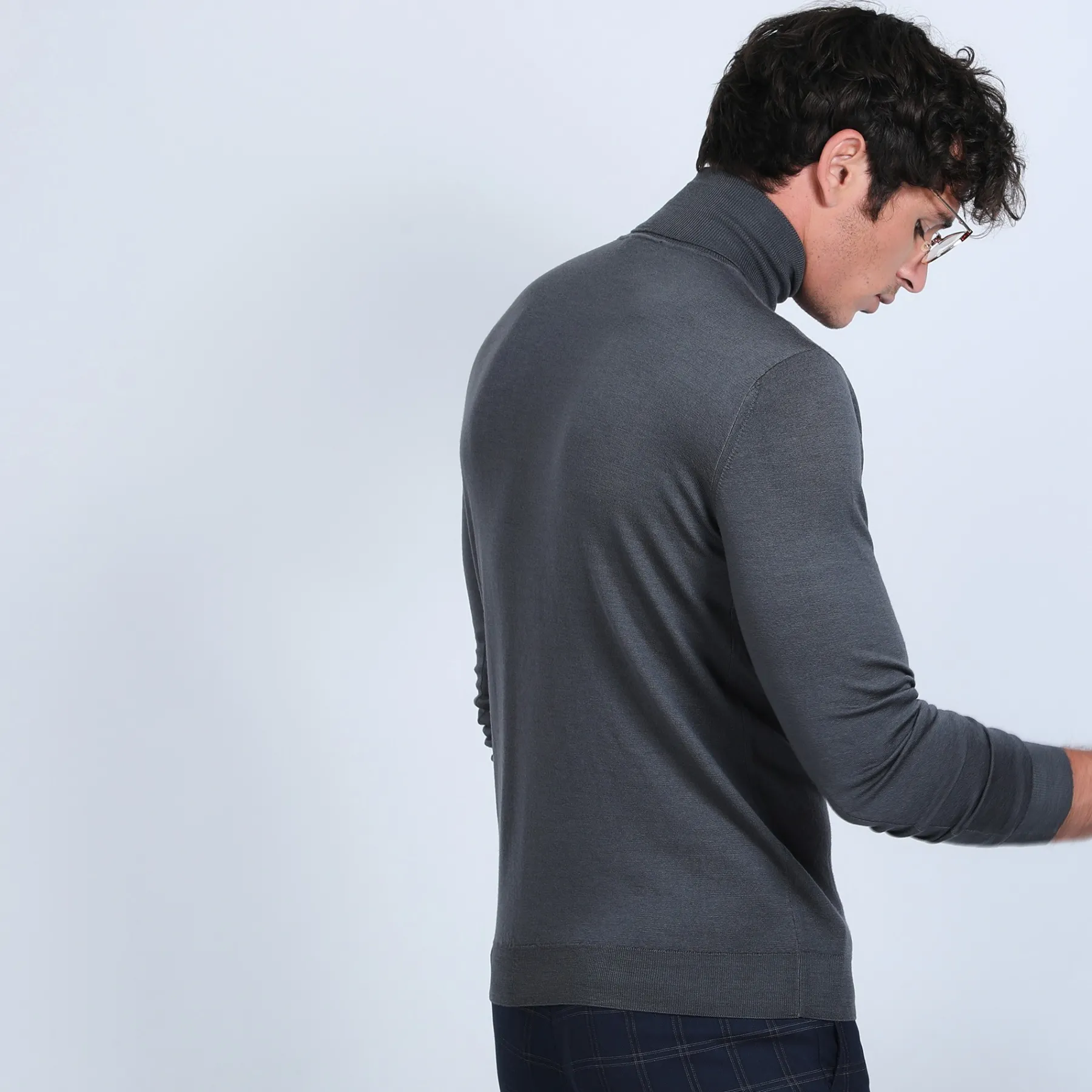 Montagut Pulls-Pull col roulé en laine mérinos - Enzo 10-Gris foncé
