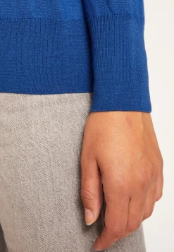 Montagut Les Incontournables-Pull col roulé en laine mérinos - Alisa 48-Bleu roi
