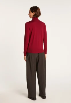 Montagut Pulls-Pull col roulé en laine mérinos - Elisaa 20-Rouge foncé