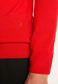 Montagut Pulls-Pull col roulé en laine mérinos - Enzo 52-Rouge