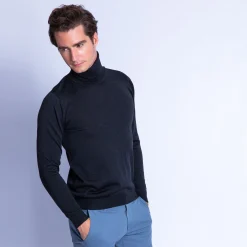 Montagut Pulls-Pull col roulé en laine mérinos - Enzo 20-Rouge foncé