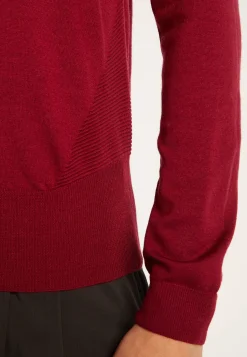 Montagut Pulls-Pull col roulé en laine mérinos - Elisaa 20-Rouge foncé
