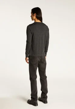 Montagut Pulls-Pull col roulotté laine mérinos - Rythme 78-Gris anthracite