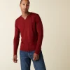 Montagut Pulls-Pull col tunisien avec logo en laine mérinos - Etan 51-Bordeaux