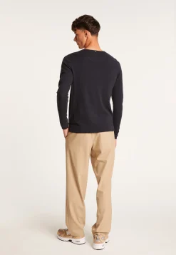 Montagut Pulls-Pull col tunisien en cachemire - Olivier 05-Bleu marine