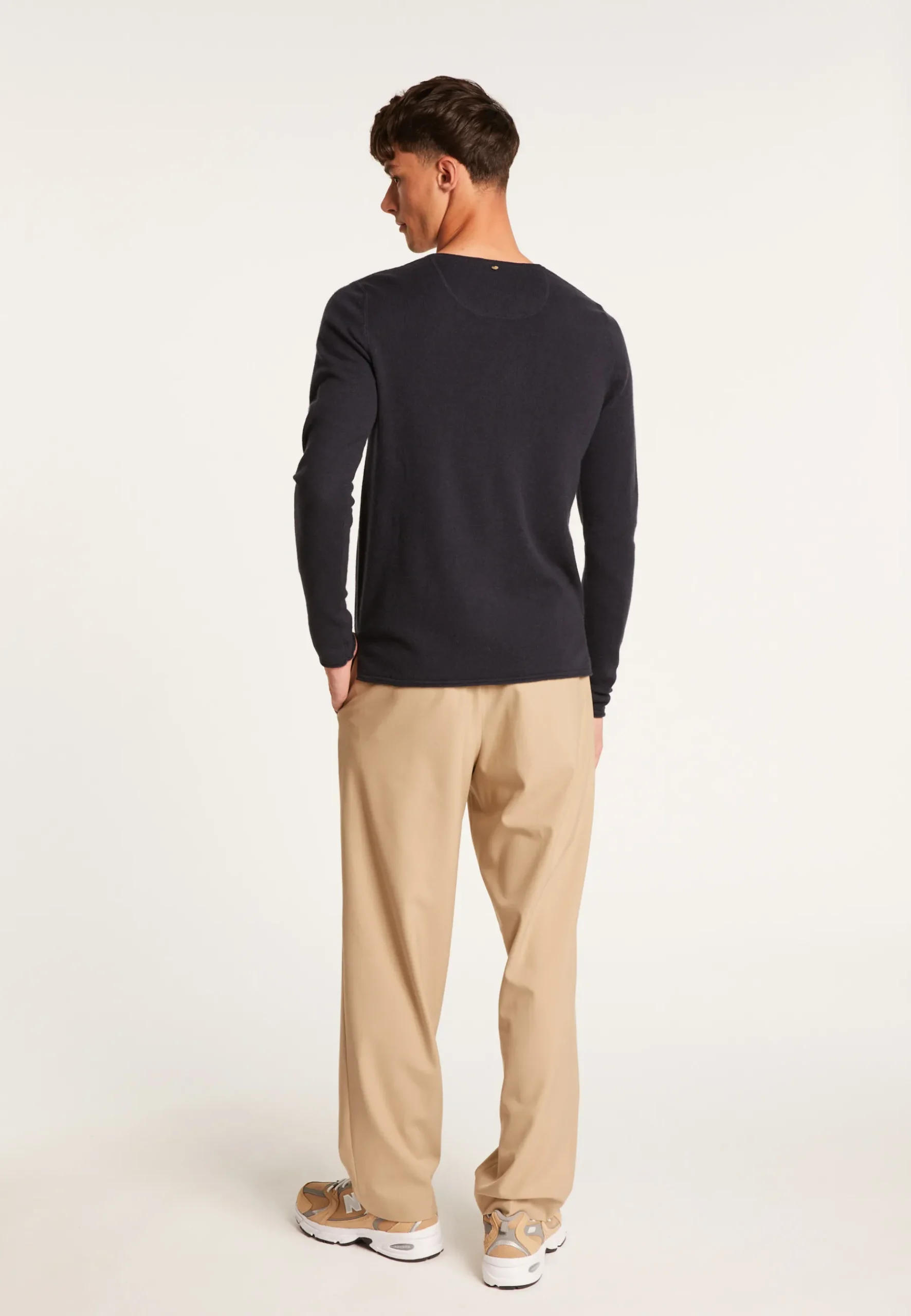 Montagut Pulls-Pull col tunisien en cachemire - Olivier 05-Bleu marine