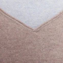 Montagut Pulls-Pull col tunisien en cachemire - Olivier 13-Beige moyen