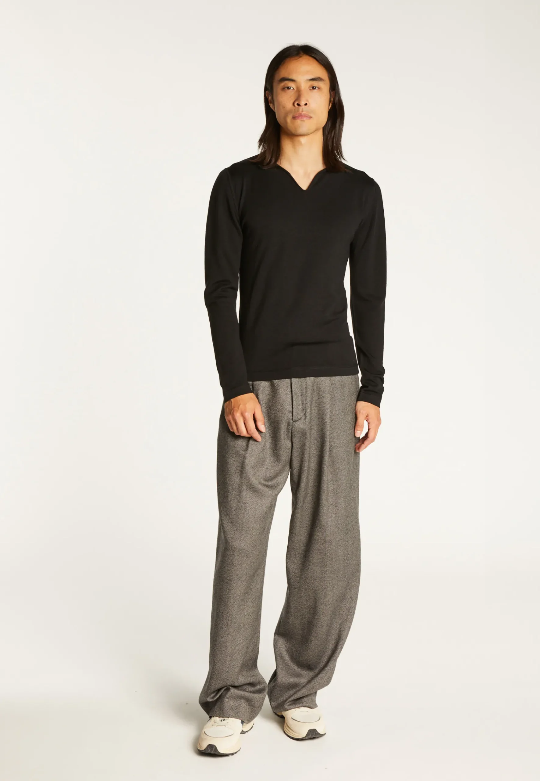 Montagut Pulls-Pull col tunisien en laine - Bono 01-Noir