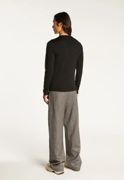 Montagut Pulls-Pull col tunisien en laine - Bono 01-Noir