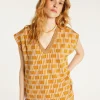 Montagut Pulls-Pull col V à motifs en laine mérinos sans manches - Ganael 15-Orange