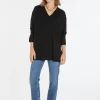 Montagut Les Incontournables-Pull col V à poches laine mérinos - Albertine 01-Noir