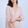 Montagut Pulls-Pull col V avant et arrière en mohair - Simon 85-Nude