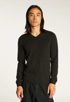 Montagut Pulls-Pull col V en cachemire - Evann 10-Gris foncé
