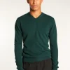 Montagut Pulls-Pull col V en cachemire - Evann 21-Vert foncé
