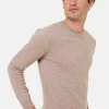 Montagut Pulls-Pull col V en cachemire - Evann 14-Beige foncé