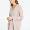 Montagut Pulls-Pull col V en cachemire - Olgae 24-Rose clair