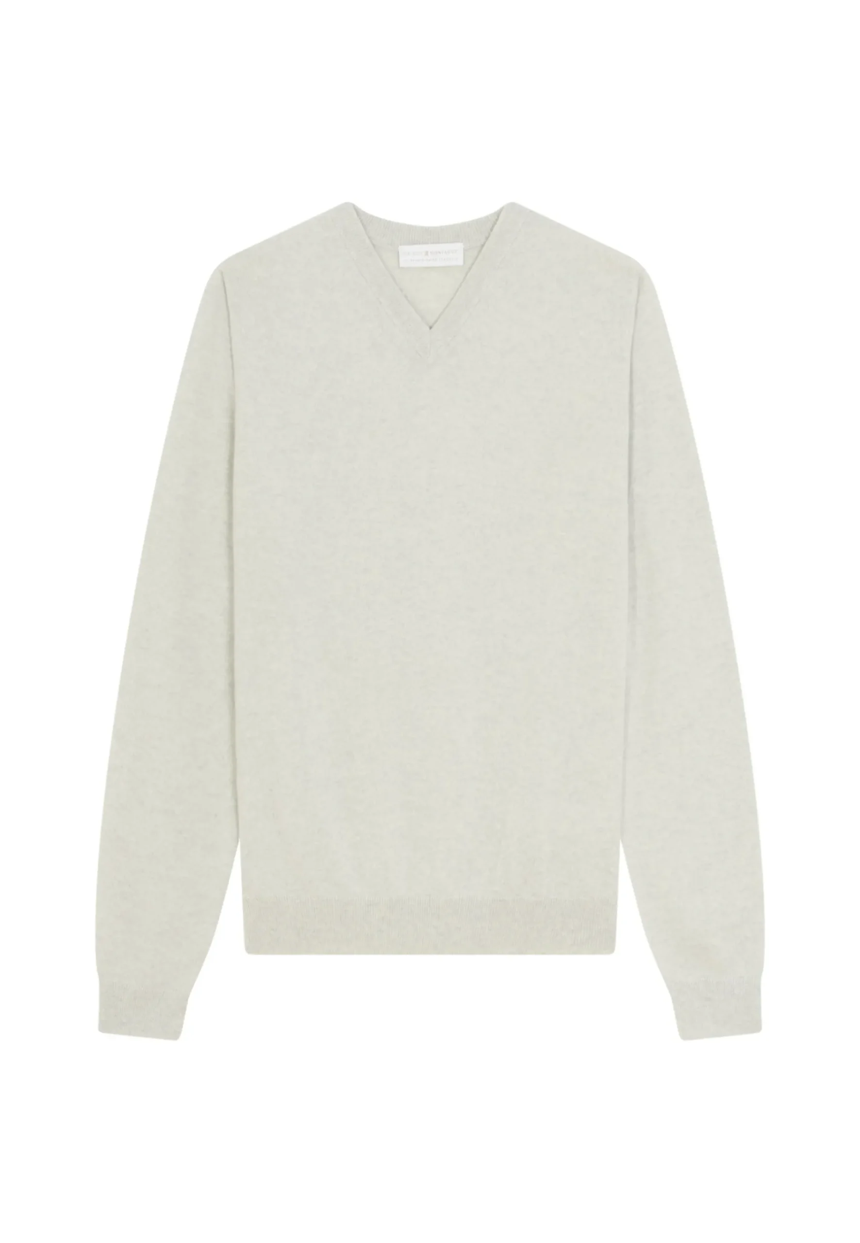 Montagut Pulls-Pull col V en cachemire - Evann 11-Gris clair