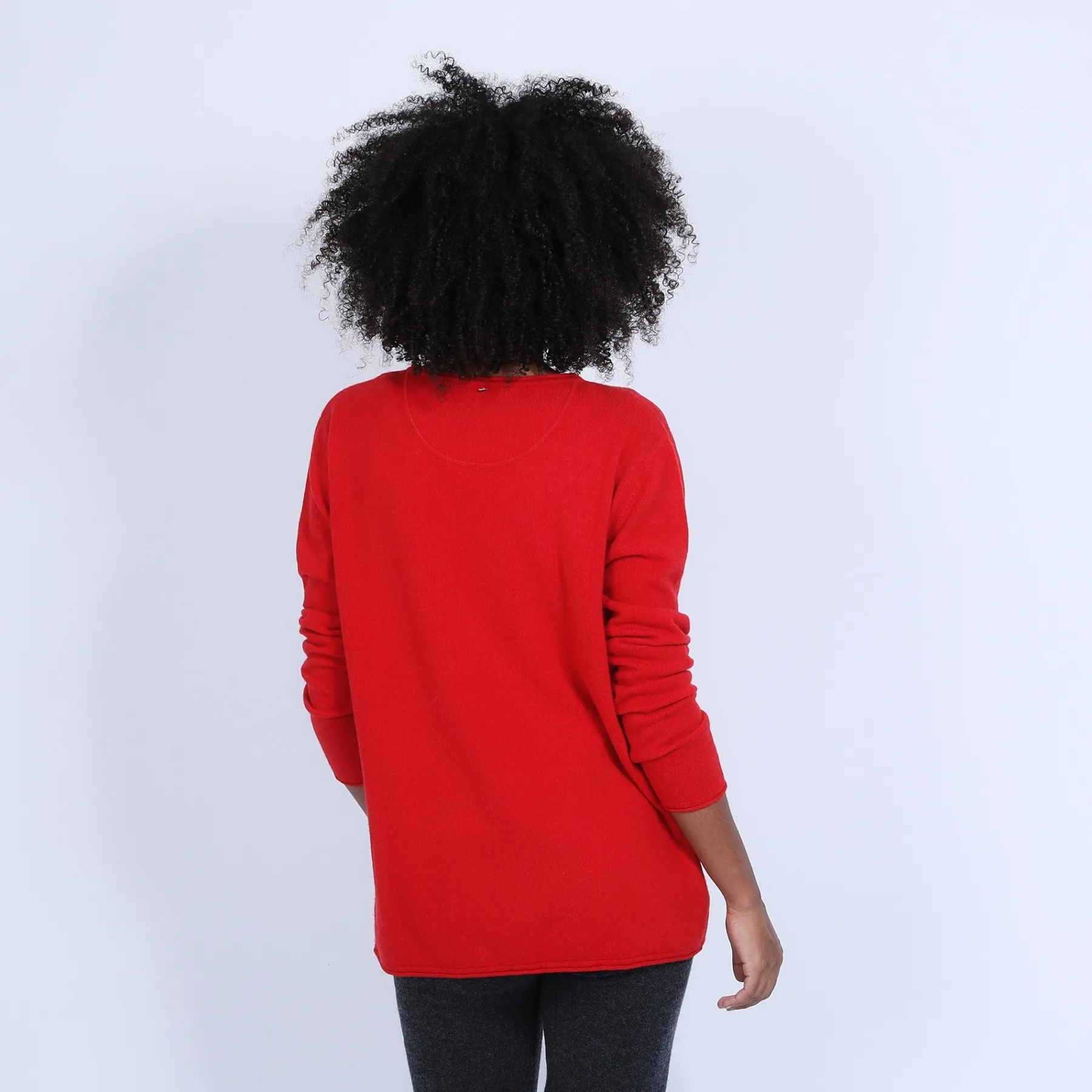 Montagut Pulls-Pull col V en cachemire - Olgae 52-Rouge