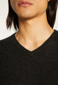 Montagut Pulls-Pull col V en cachemire - Evann 10-Gris foncé