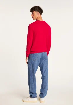 Montagut Pulls-Pull col V en cachemire - Evann 52-Rouge