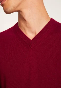 Montagut Pulls-Pull col V en cachemire - Evann 51-Bordeaux