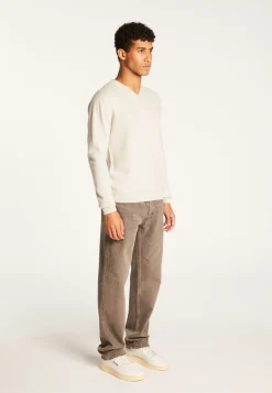 Montagut Pulls-Pull col V en cachemire - Evann 11-Gris clair