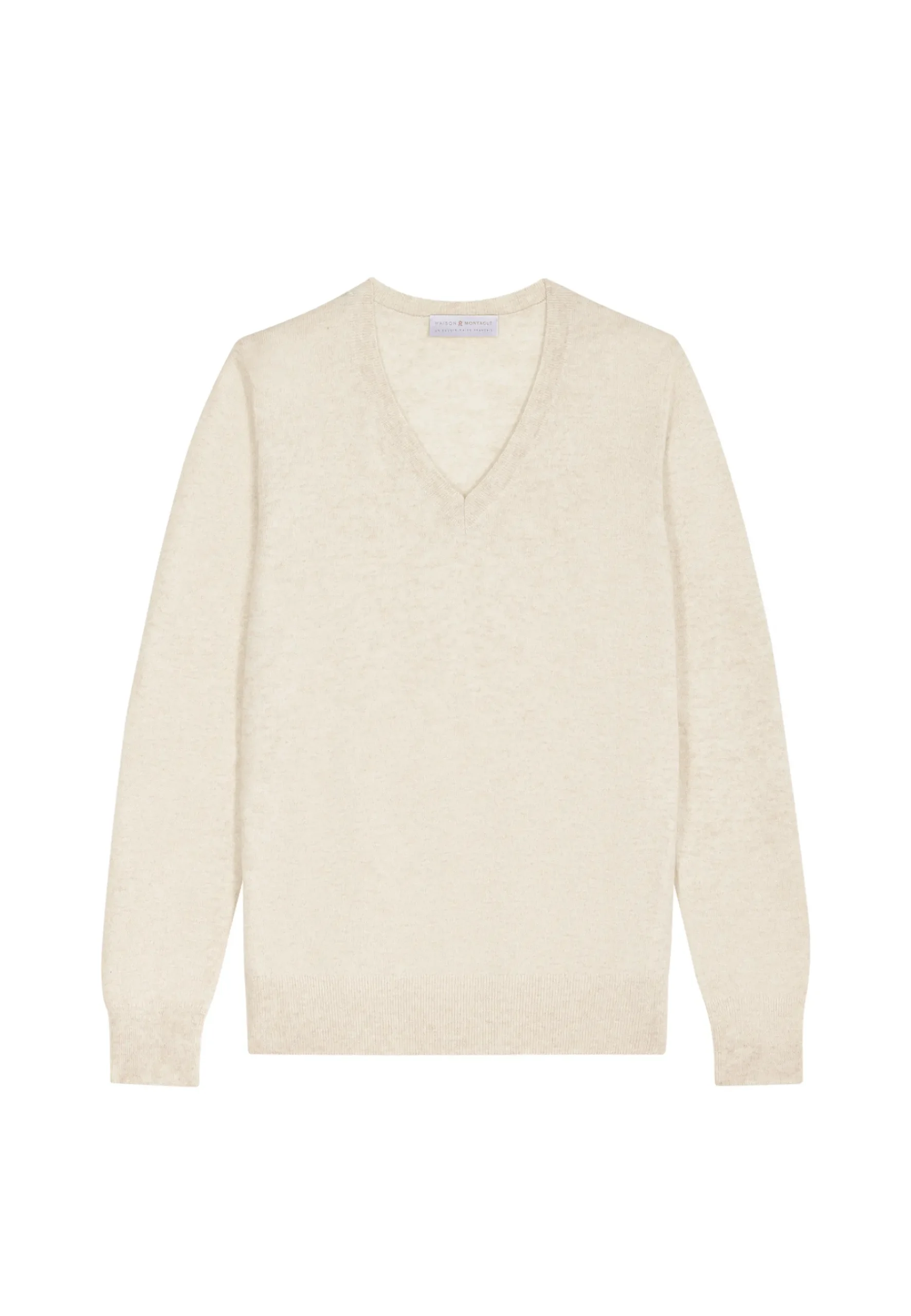 Montagut Les Incontournables-Pull col V en cachemire - Abel 11-Gris clair